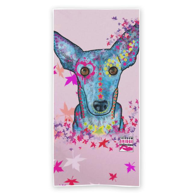 Badehandtuch Princessa – Popart-Hundemotiv, 75x165 cm, 100 % Polyester, weich & schnelltrocknend
